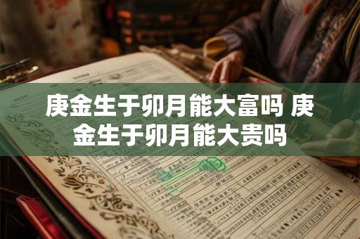 庚金生于卯月能大富吗 庚金生于卯月能大贵吗