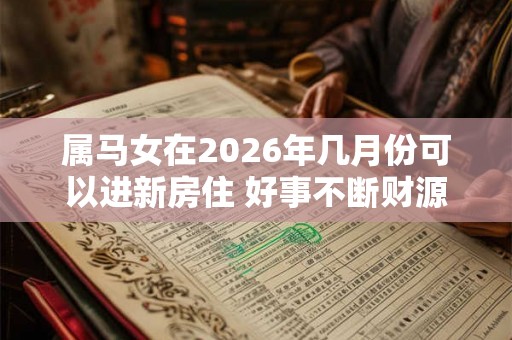 属马女在2026年几月份可以进新房住 好事不断财源滚滚 属马女在2026年几月份可以进新房住 好事不断财源滚滚