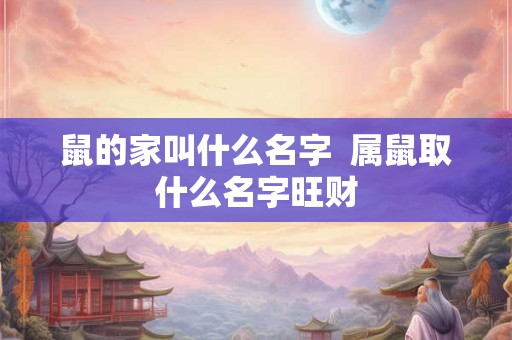 鼠的家叫什么名字  属鼠取什么名字旺财