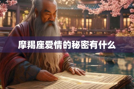 摩羯座爱情的秘密有什么 摩羯座爱情的秘密有什么