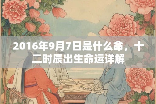 2016年9月7日是什么命，十二时辰出生命运详解