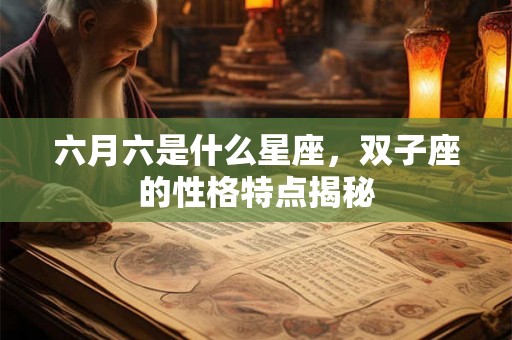 六月六是什么星座，双子座的性格特点揭秘