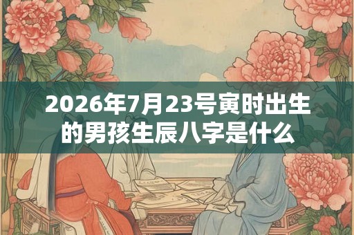 2026年7月23号寅时出生的男孩生辰八字是什么