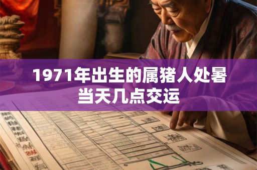 1971年出生的属猪人处暑当天几点交运 1971年出生的属猪人处暑当天几点交运
