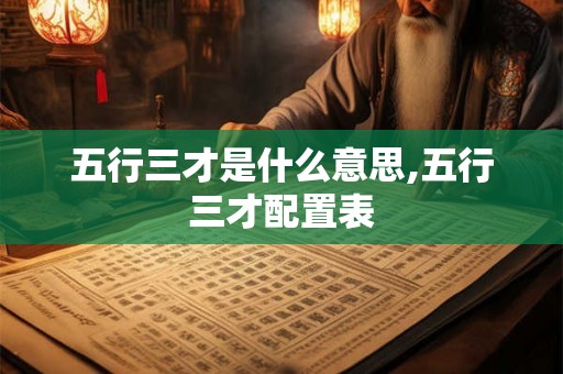 五行三才是什么意思,五行三才配置表