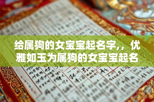 给属狗的女宝宝起名字,，优雅如玉为属狗的女宝宝起名
