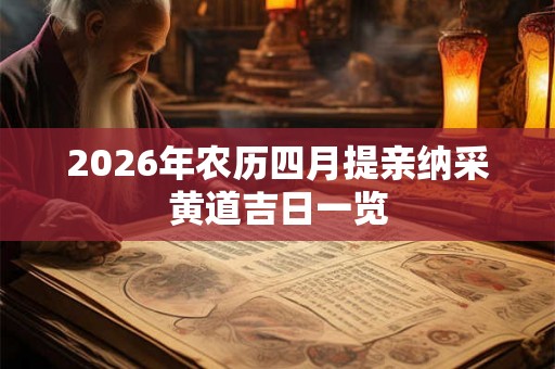 2026年农历四月提亲纳采黄道吉日一览