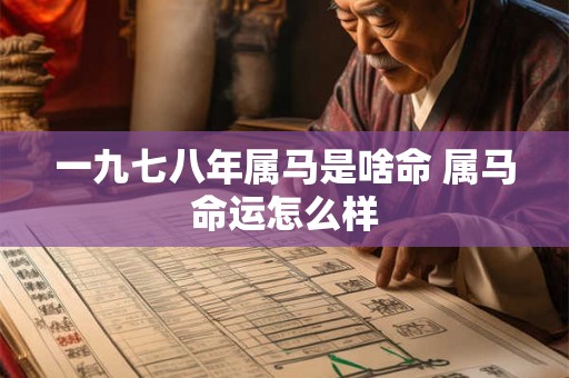 一九七八年属马是啥命 属马命运怎么样