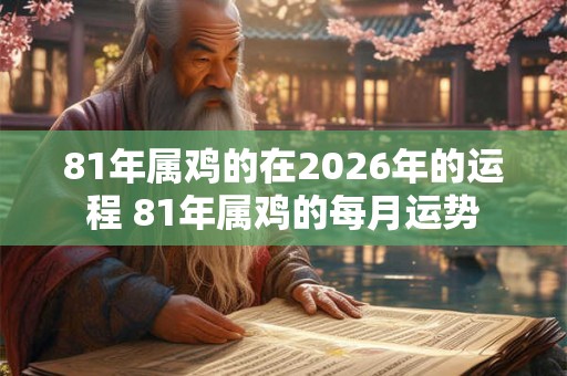 81年属鸡的在2026年的运程 81年属鸡的每月运势