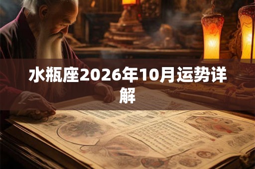 水瓶座2026年10月运势详解