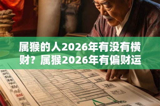 属猴的人2026年有没有横财?属猴2026年有偏财运吗? 属猴的人2026年有没有横财?属猴2026年有偏财运吗?