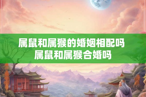 属鼠和属猴的婚姻相配吗 属鼠和属猴合婚吗