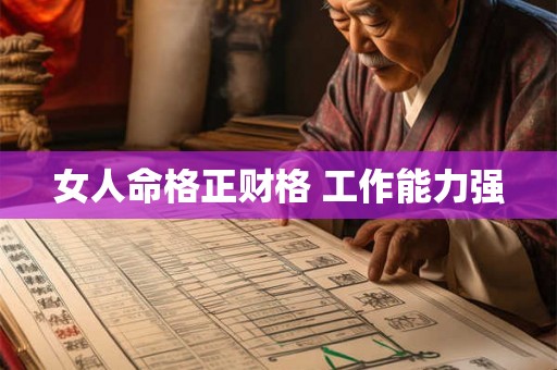 女人命格正财格 工作能力强