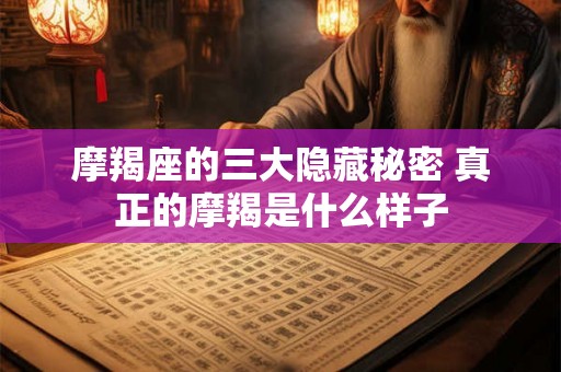 摩羯座的三大隐藏秘密 真正的摩羯是什么样子