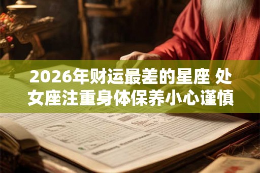2026年财运最差的星座 处女座注重身体保养小心谨慎
