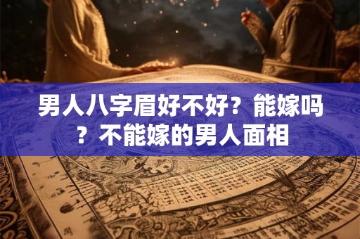 男人八字眉好不好？能嫁吗？不能嫁的男人面相