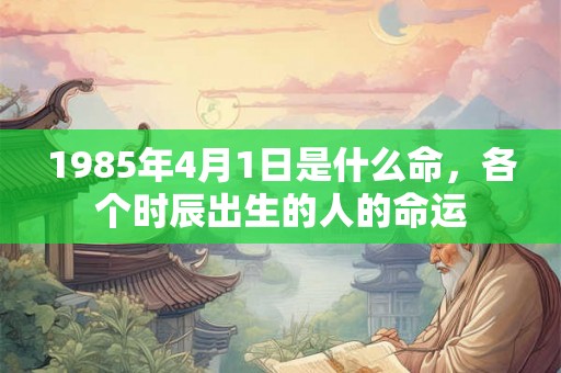 1985年4月1日是什么命，各个时辰出生的人的命运