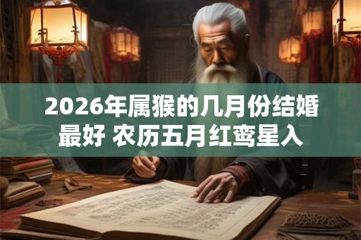 2026年属猴的几月份结婚最好 农历五月红鸾星入 2026年属猴的几月份结婚最好 农历五月红鸾星入