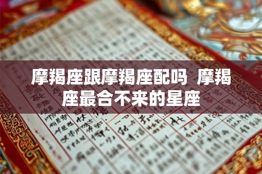摩羯座跟摩羯座配吗  摩羯座最合不来的星座