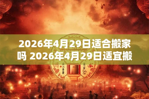 2026年4月29日适合搬家吗 2026年4月29日适宜搬家吗