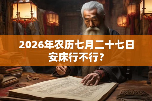 2026年农历七月二十七日安床行不行？