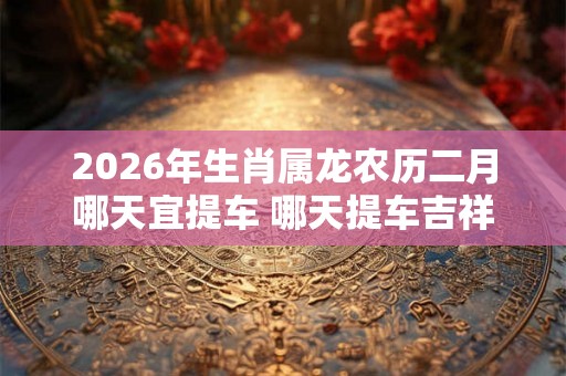 2026年生肖属龙农历二月哪天宜提车 哪天提车吉祥