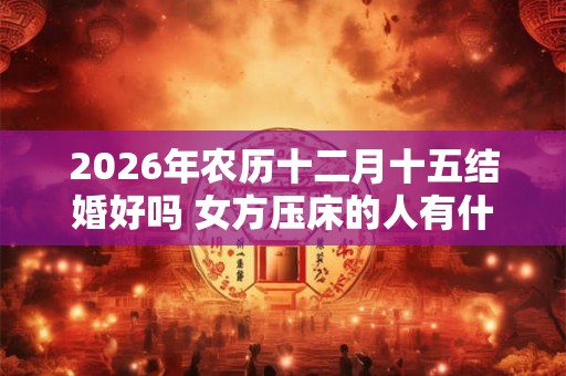 2026年农历十二月十五结婚好吗 女方压床的人有什么要求