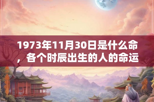 1973年11月30日是什么命，各个时辰出生的人的命运
