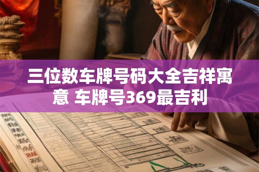 三位数车牌号码大全吉祥寓意 车牌号369最吉利