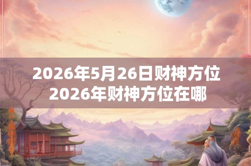 2026年5月26日财神方位 2026年财神方位在哪