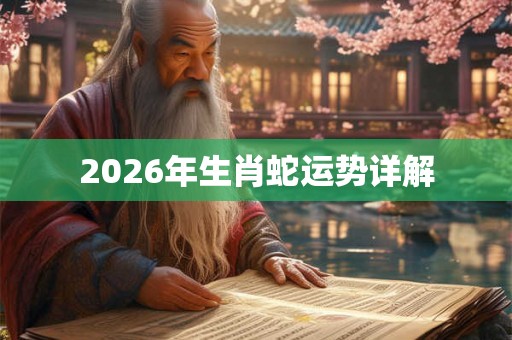 2026年生肖蛇运势详解