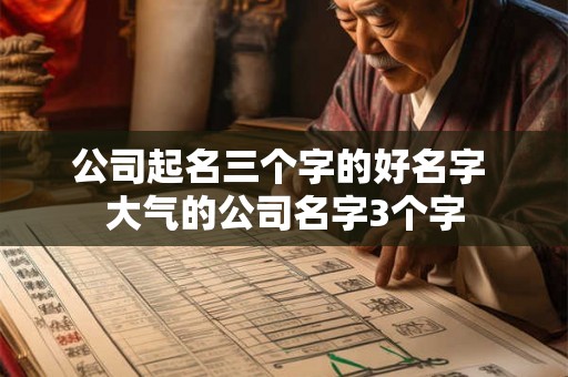 公司起名三个字的好名字 大气的公司名字3个字