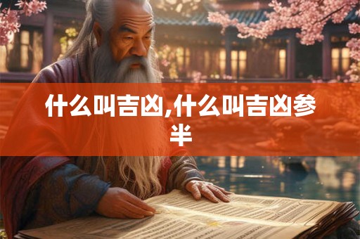 什么叫吉凶,什么叫吉凶参半