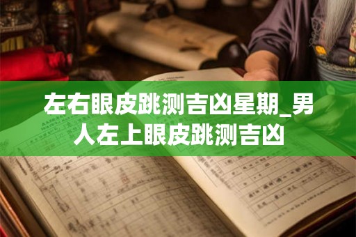 左右眼皮跳测吉凶星期_男人左上眼皮跳测吉凶 左右眼皮跳测吉凶星期_男人左上眼皮跳测吉凶