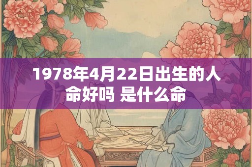 1978年4月22日出生的人命好吗 是什么命