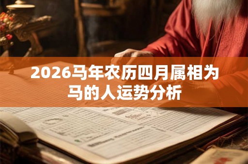 2026马年农历四月属相为马的人运势分析