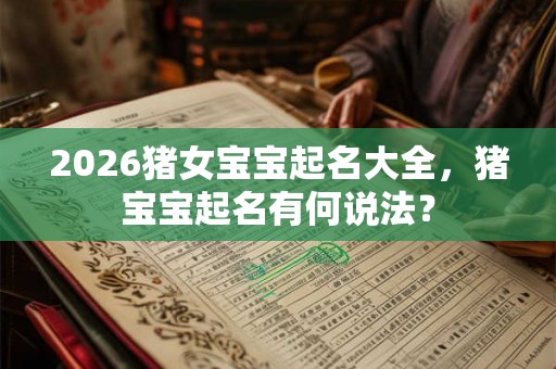 2026猪女宝宝起名大全，猪宝宝起名有何说法？