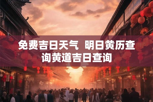 免费吉日天气  明日黄历查询黄道吉日查询