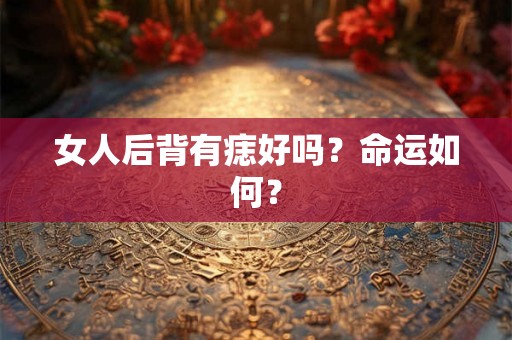 女人后背有痣好吗？命运如何？