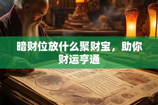 暗财位放什么聚财宝，助你财运亨通
