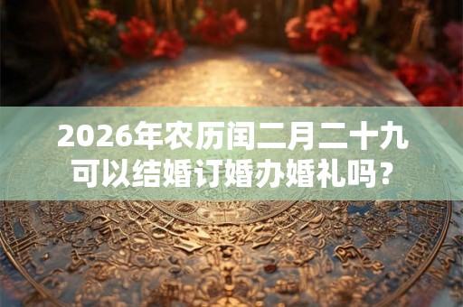2026年农历闰二月二十九可以结婚订婚办婚礼吗？