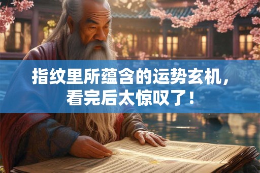 指纹里所蕴含的运势玄机,看完后太惊叹了! 指纹里所蕴含的运势玄机,看完后太惊叹了!