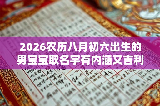 2026农历八月初六出生的男宝宝取名字有内涵又吉利
