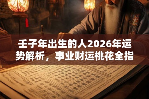 壬子年出生的人2026年运势解析,事业财运桃花全指南 壬子年出生的人2026年运势解析,事业财运桃花全指南