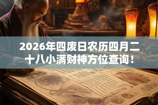 2026年四废日农历四月二十八小满财神方位查询！
