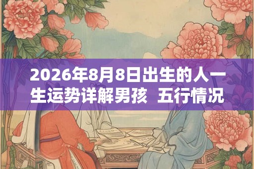 2026年8月8日出生的人一生运势详解男孩  五行情况查询