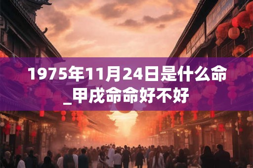 1975年11月24日是什么命_甲戌命命好不好