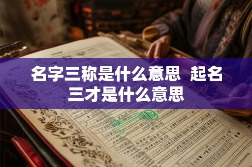 名字三称是什么意思 起名三才是什么意思 名字三称是什么意思 起名三才是什么意思