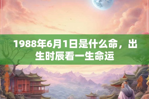 1988年6月1日是什么命，出生时辰看一生命运