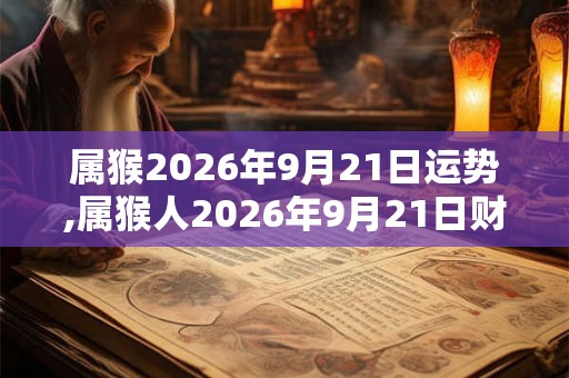 属猴2026年9月21日运势,属猴人2026年9月21日财运,生肖猴2026年9月21日运势